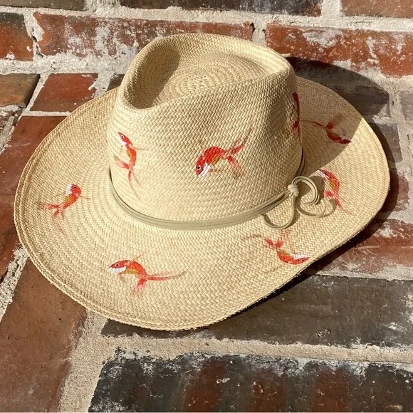 Pook Hats | Accessories | Hand Woven Hand Painted Fish Straw  display picture 2